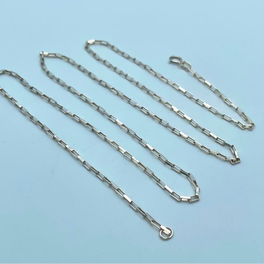 Classic 925 Sterling Silver Rectangular Paperclip… - image 5